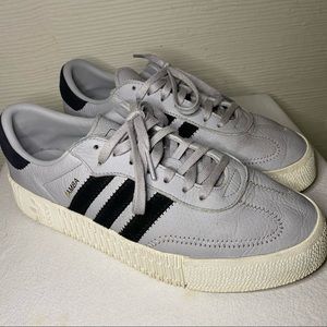 Adidas Samba Rose platform size 9 grey and black